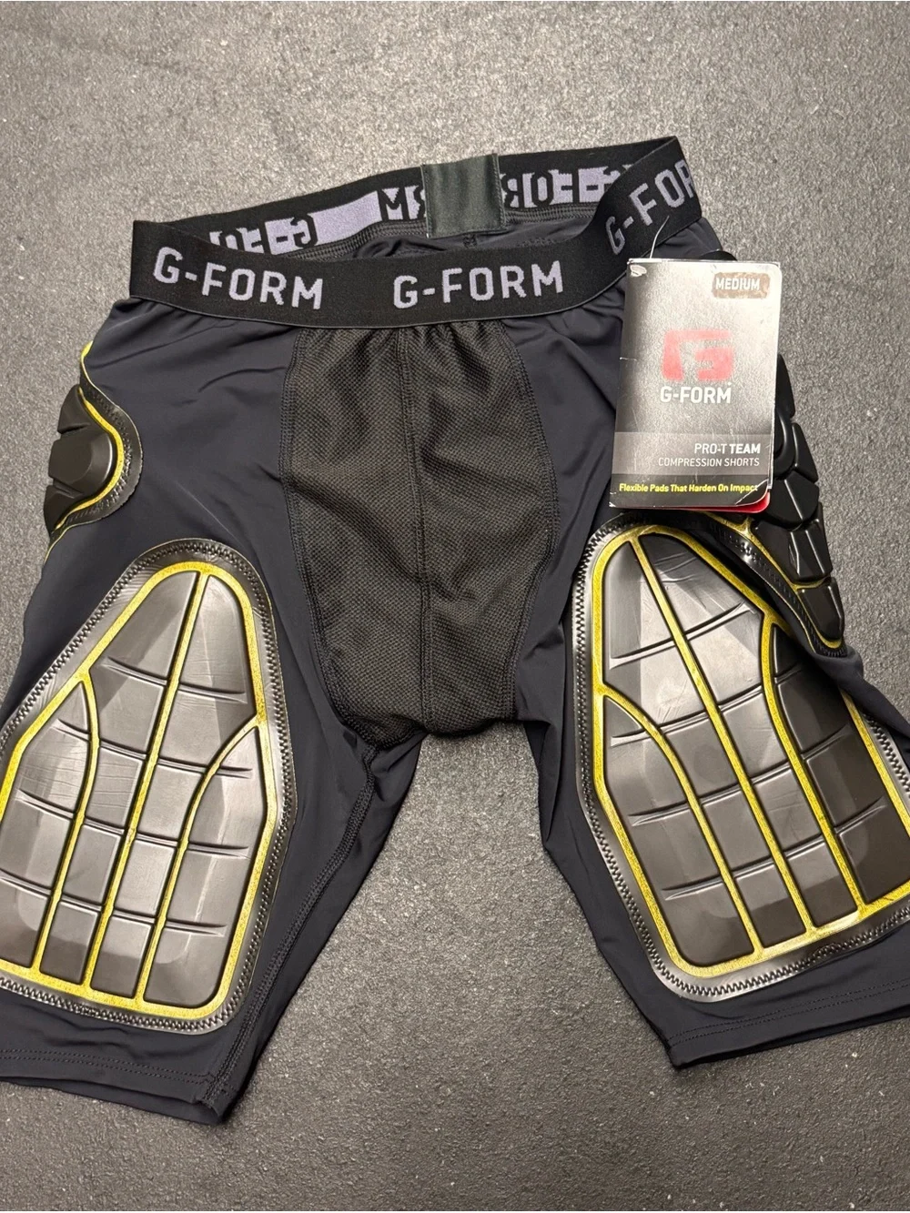 Men’s G-Form padded Black Compression Shorts - Protective Hip & Thigh gurdle